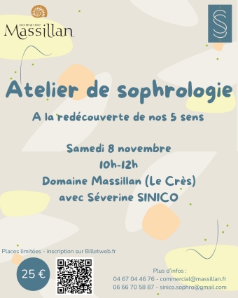 atelier sophro samedi 8 novembre de 10h à 12h